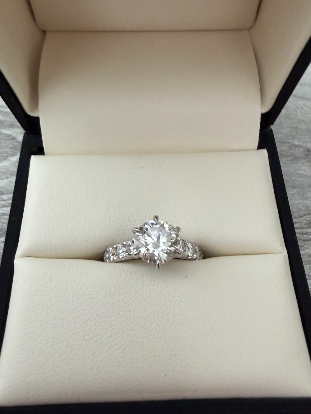 Classic Solitaire Halo Engagement Ring in White Gold